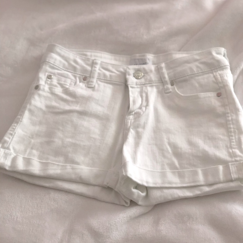 Celebrity Pink White Denim 4” Shorts!